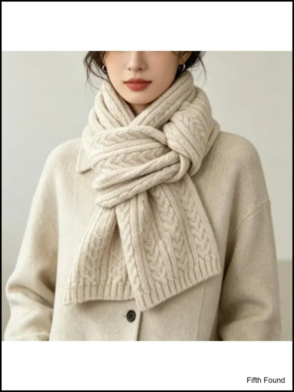 Chunky Cable Knit Winter Scarf Thick Warm Cold Weather Wrap